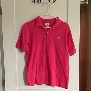 Lacoste Men's Bright Pink Polo Shirt